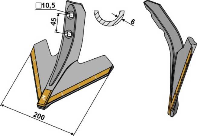 Gänsefussschar 200mm - Hartmetall